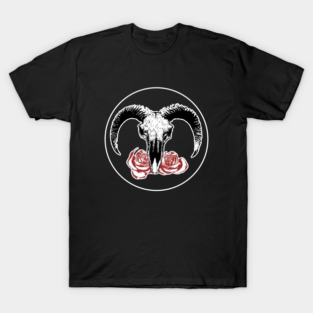 lamb skull and rose T-Shirt by TOTEM clothing